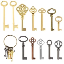 12PCS Hollow Barrel Skeleton Key, Hollow Skeleton Keys, Vintage Furniture