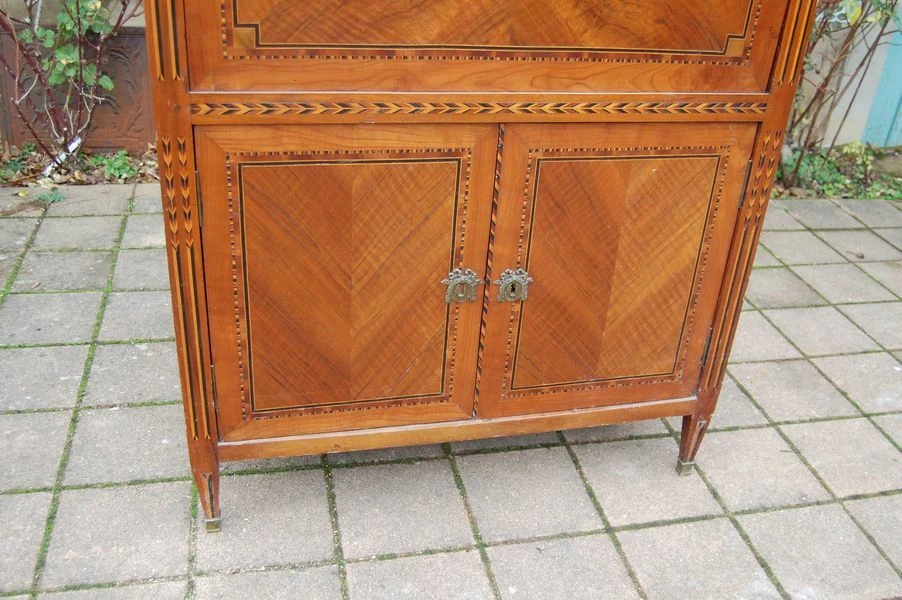 secrétaire d époque louis XVI en noyer et marqueterie de l est de la France - Photo 4/4