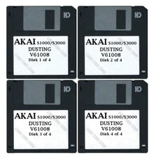 Akai S1000 / S3000 Set of Four Floppy Disks DUSTING V61008