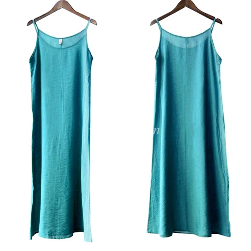 New Women Under Slip Dress Cotton Silk Camisole Full Slip Dress Loose Petticoat - Picture 23 of 33