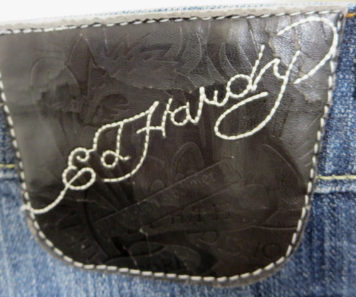 Ed Hardy Christian Audigier Womens Jeans 14 Skull Flowers Love Kills Slowly Y2K - Picture 4 of 20
