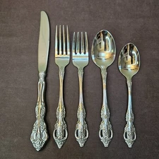 Oneida Flatware RENOIR PEMBROOKE Stainless 5 Pc Place Setting Forks Knife Spoons