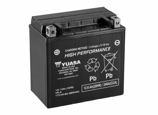 Yuasa YTX14H-BS 12V 12Ah Batterie Haute Performance sans Entretien