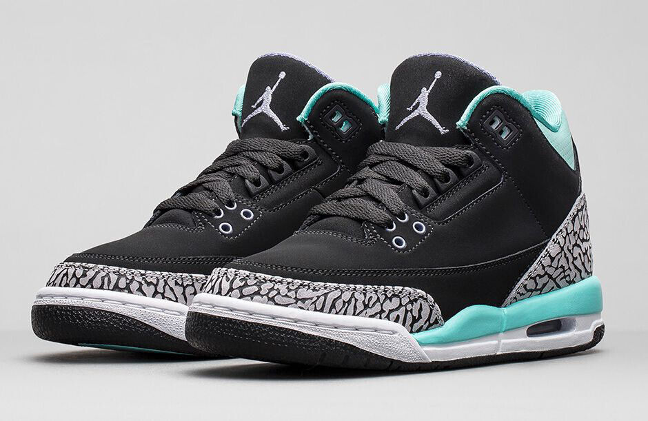 black white and turquoise jordans