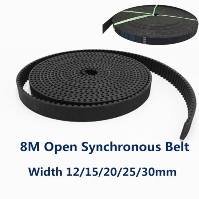 HTD 8M Open Synchronous belt Width 15-30mm Rubber Arc Tooth fiberglass CNC Laser