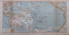 1888 Ozeanien Australien Mikronesien Polynesien alte Landkarte map Lithographie 