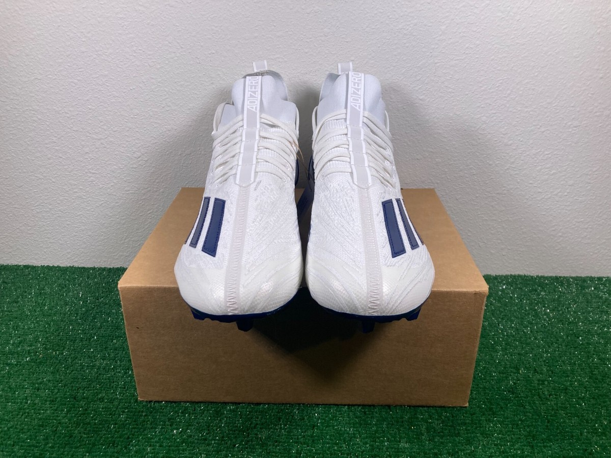 NEW Adidas Adizero Primeknit Football Cleats White Navy gv9624 Mens Size 13 Adidas Adizero Primeknit White Navy Blue Football Cleats  main image 2