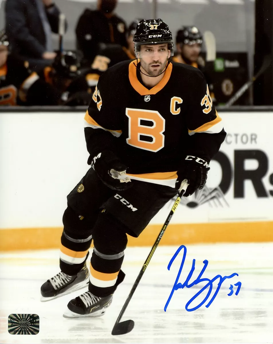 Patrice Bergeron Autographed 16x20 Photo Boston Bruins Retro