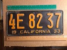 License Plate, California, 1933, 4E 82 37