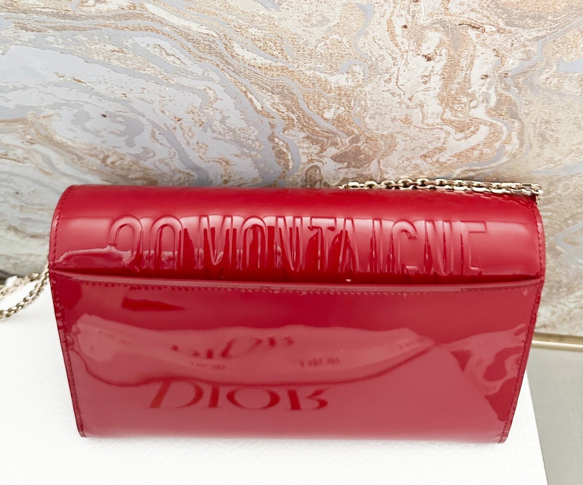 Christian Dior Patent 30 Montaigne Cherry Red Chain  display picture 3