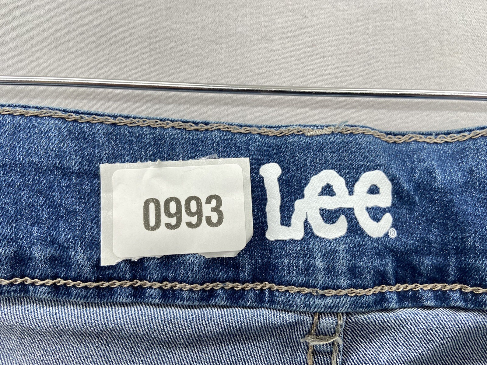 Lee Blue Denim Pullon Jeans Jegging Womens MED Skinny Distressed Midrise Stretch thumbnail 3