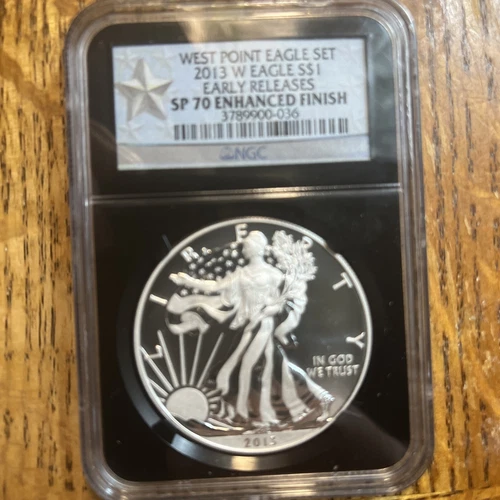 2013 W American Silver Eagle Enhanced Finish NGC SP70 - Early Releases - W-Mint