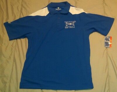 Holloway OCU Trailblazers Softball Short Sleeve Blue 3 Button Shirt Size M