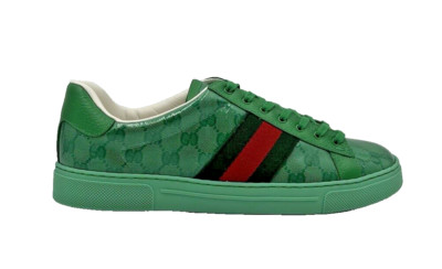 GUCCI Ace GG Green Crystal Canvas Sneakers