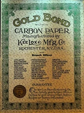 Gold Bond Carbon Paper Box & Paper Kee Lox Mfg Co Rochester NY 1920s