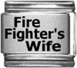 Clearly Charming Fire Fighter's Wife Laser Italian Charm - Picture 1 of 1