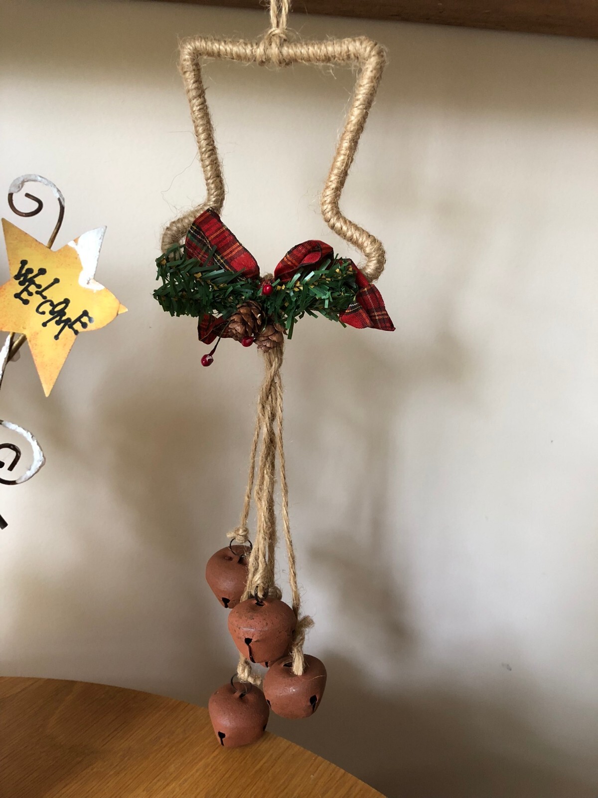 Lot of various cute snowmen Christmas decorations, bells rustic Holiday snowman