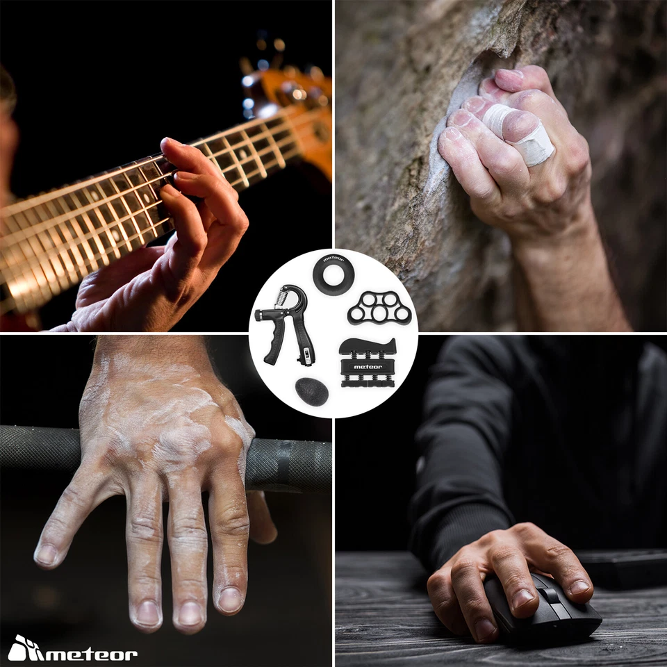 METEOR 5-in-1 Hand Grip Strengthener Set, Forearm & Finger Grip Exercise - image 2 of 4