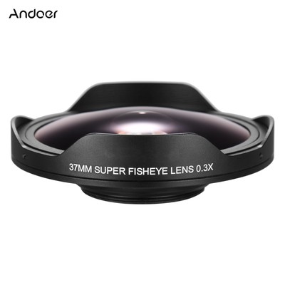 Andoer 37MM 0.3X HD Wide Angle Fisheye Lens With Hood Fit For Canon Camera Y3D8