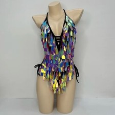 Flashing Sequins Carnival Dance Costume Evening Singer Nightclub Bar Bodysuit