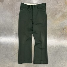 Vintage Polyester Double Knit Pants 70s 30 X 27  Green
