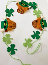 NEW HL 4.58 FOOT ST PATRICKS DAY HIGHLAND COW GARLAND FREE SHIP