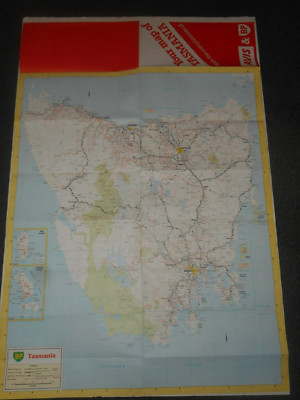 TASMANIA Australia Road MAP Street Index 1980 Compliments BP BRITISH PETROLEUM