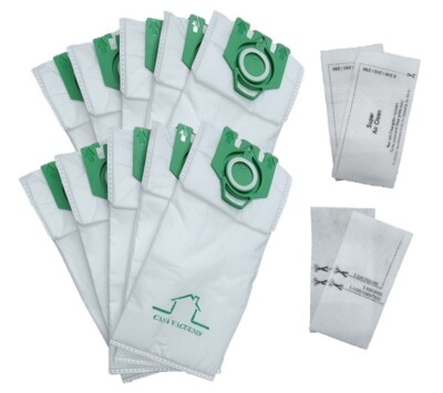 Casa Vacuums 10 Pk Bags + 4 Filters For Miele Type U DU1 S7 Upright 3D Allergen 