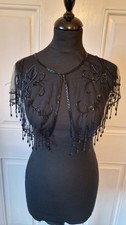 Debut Debenhams Sheer Beaded Bolero. Black. One Size. Worn Once