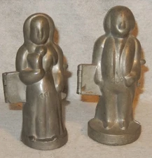 2 Antique Pewter Ice Cream Mold George Martha Washington Pair 460 461 E & Co B25