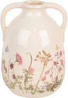 Clayre & Eef 6CE1947L Vase Beige Rosa Ø 16X22 Cm Keramik Landhausstil
