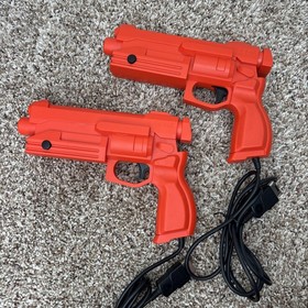 Stunner Gun (2) For Sega Saturn Orange Light Gun MK-80113 W/ Virtua Cop TESTED