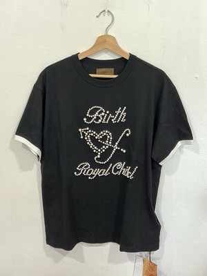 Birth of Royal Child Pearl Patched Black Tee Size L NEW 100% AUTHENTIC