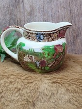 Vtg 1930s Rural England Creamer Porcelain 2" Tall Hand Tinted Vintage