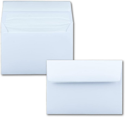 50 DIN C6 Briefumschläge Weiß - 11,4 x 16,2 cm - 100 g/m² Haftklebung mit weißem