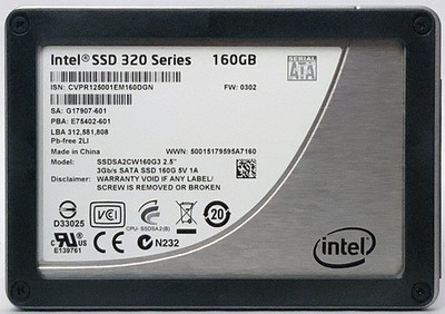 160GB Intel 320 Series 2.5'' SATA II SSD (SSDSA2CW160G3) | MLC Flash | SMART  
