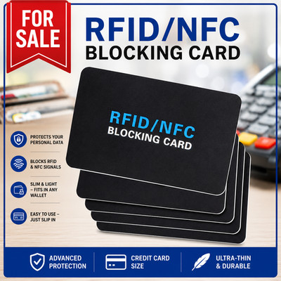 5 Pack RFID Blocking Card   Protects Entire Wallet, NFC Debit & Credit Cards New