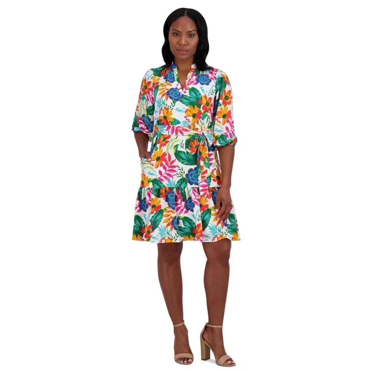 jessica howard short sleeve floral fit flare dress Jessica Howard Boatneck Sleeveless Tie Sash Floral Soutache Fit and Flare Dress, Womens, 12, Plum