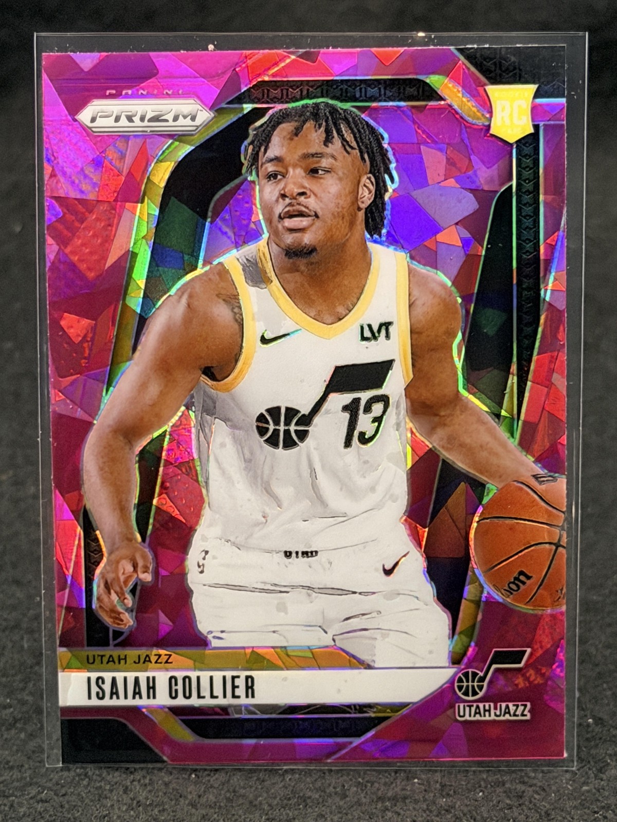 2024-25 Panini Prizm #227 Isaiah Collier Prizms Pink Ice