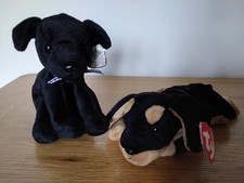 TY BEANIE BABIES DOBY THE DOBERMAN 1996 & LUKE  THE LABRADOR 1998. WITH TAGS VGC