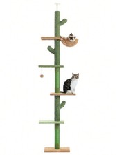 95-108" Cat Tree Cactus Floor To Ceiling Cat Tower With Adjustable Height 5