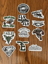 10 Philadelphia Eagles Glossy Vinyl Stickers Assorted Designs