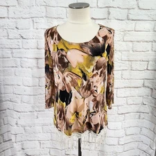 Susan Lawrence Top Medium  Abstract Floral Fairy Grunge Crochet Trim Whimsigoth