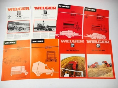 8x Original Brochure Welger AP RP Presses S P Bale Launcher 1970/80s