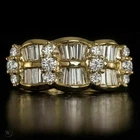 2Ct Vintage Baguette Lab-Created Diamond Cocktail Ring 14K Yellow Gold Plated