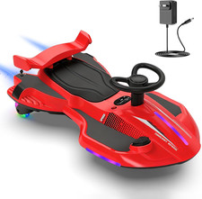 12V Electric Wiggle Car with Pedal for Kids, Rechargeable 2 in 1 Swing Toy, Devi