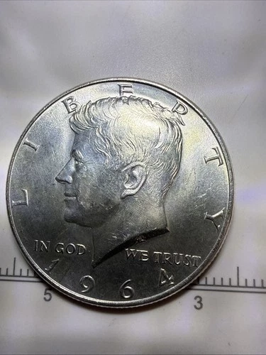 1964-D Kennedy Half Dollar,  Almost uncirculated,  90% Silver Proof Like