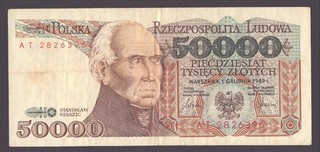 Polen / Poland; P. 153); 50.000 Zlotych vom 1.2.1989