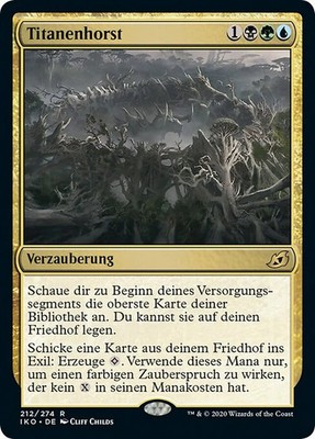 Magic/MTG Titanenhorst IKO-212 Rare Deutsch Excellent Foil