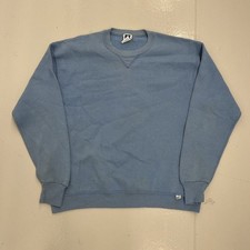 Vintage 90s Russell Athletic Light Blue Blank Sweatshirt 1990s